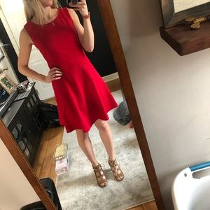 LOFT red fit & flare dress